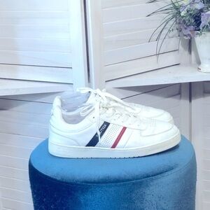 Nautica Red Navy White Vegan Leather Sneakers Size 11